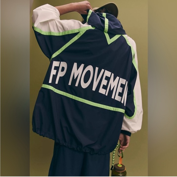 3471. FREE PEOPLE Like The Wind Logo Jacket in Navy NWOT $98 - Picture 6 of 6